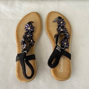 Womens T-Strap Slip on Sandals